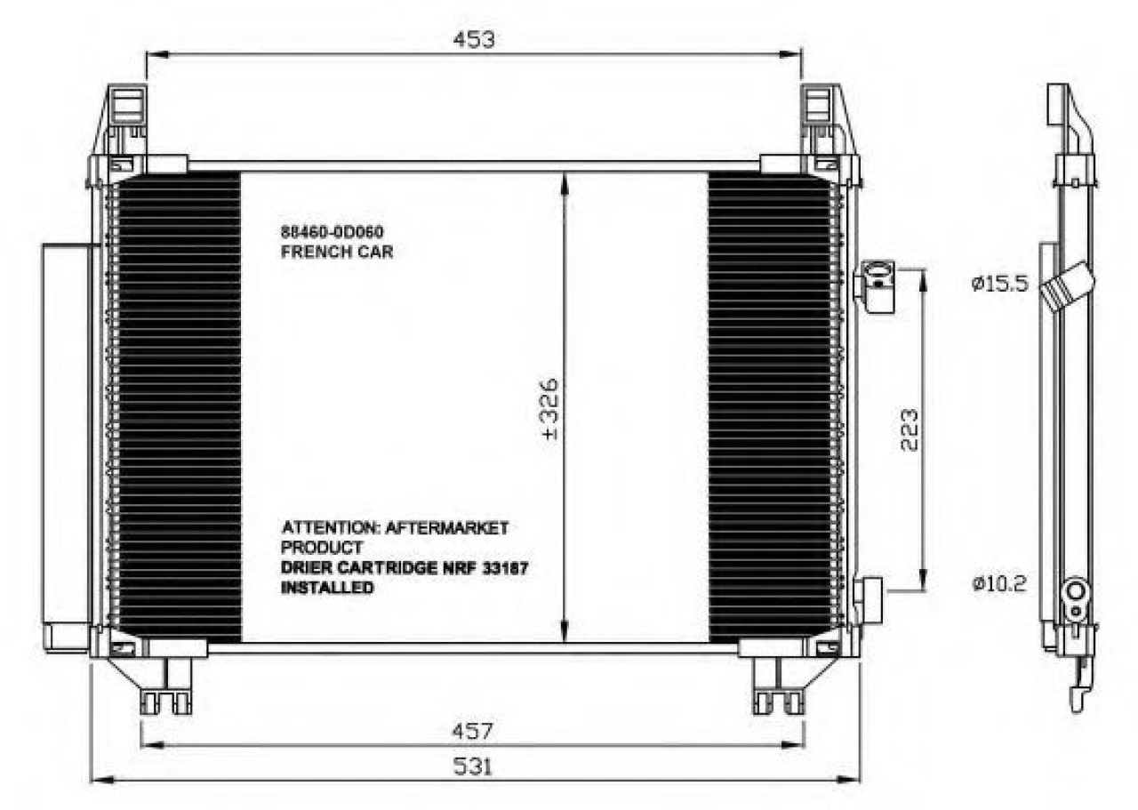 Condensator, climatizare TOYOTA YARIS (P9) (2005 - 2013) NRF 35654 piesa NOUA