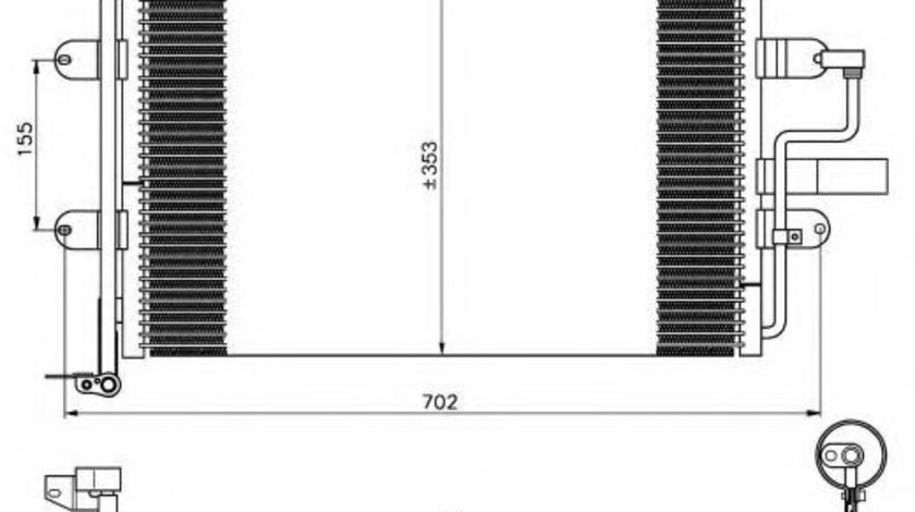 Condensator, climatizare VW BORA (1J2) (1998 - 2005) NRF 35733 piesa NOUA