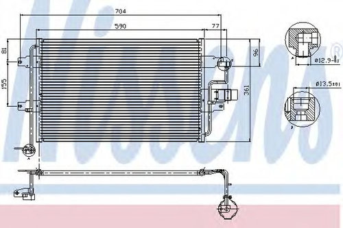 Condensator, climatizare VW BORA (1J2) (1998 - 2005) NISSENS 94838 piesa NOUA