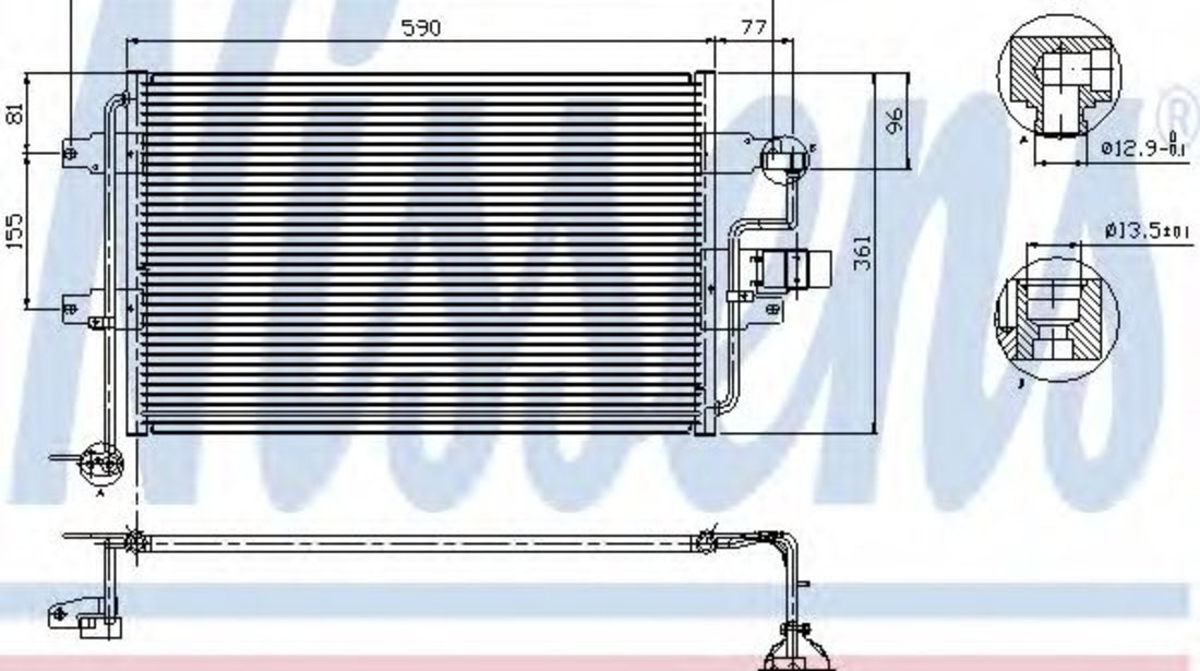 Condensator, climatizare VW GOLF IV (1J1) (1997 - 2005) NISSENS 94838 piesa NOUA