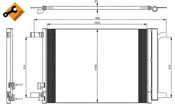 Condensator, climatizare VW PASSAT (3G2) (2014 - 2016) NRF 35968 piesa NOUA