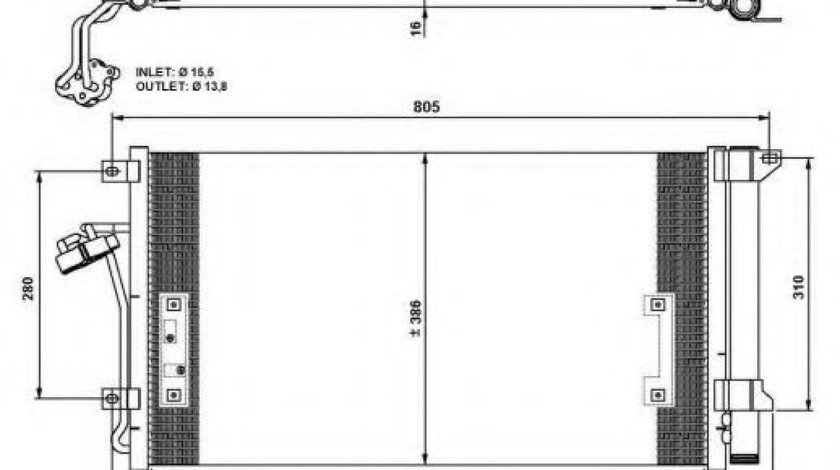 Condensator, climatizare VW TOUAREG (7LA, 7L6, 7L7) (2002 - 2010) NRF 35639 piesa NOUA