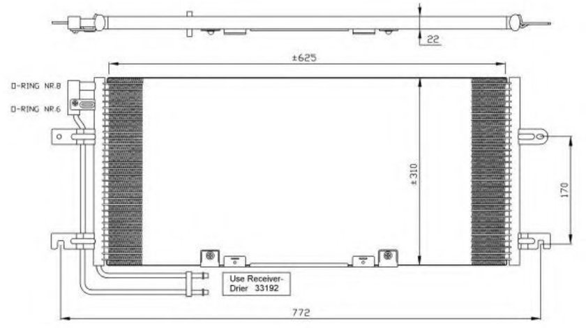 Condensator, climatizare VW TRANSPORTER IV platou / sasiu (70XD) (1990 - 2003) NRF 35438 piesa NOUA