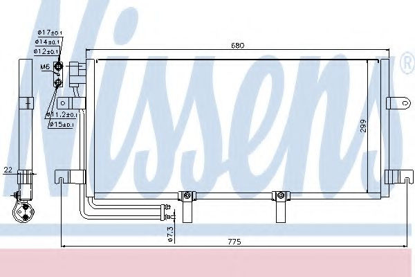 Condensator, climatizare VW TRANSPORTER IV caroserie (70XA) (1990 - 2003) NISSENS 94834 piesa NOUA