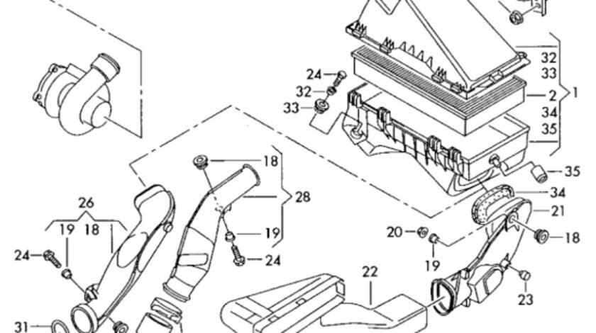 Conducta admisie filtru aer Bora 1.9 TDI ALH 2000