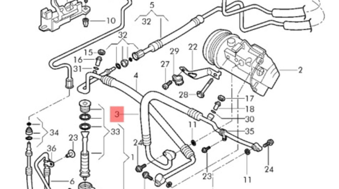 Conducta clima SKODA FABIA (6Y2) [ 1999 - 2008 ] 1.2 (AZQ, BME) 47KW|64HP VAG OEM 6Q0820721S