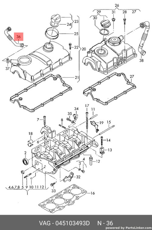 Conducta epurator VW POLO 9N 1.4 TDI BNV 2007 OEM 045103493D