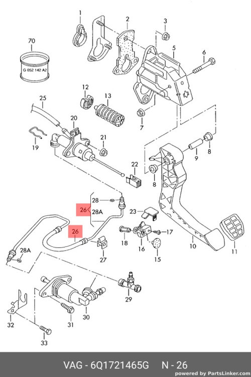 Conducta lichid ambreiaj Volkswagen Polo 9n 2002 2003 1.2 12v AWY VOLKSWAGEN POLO (9N_) [ 2001 - 201...