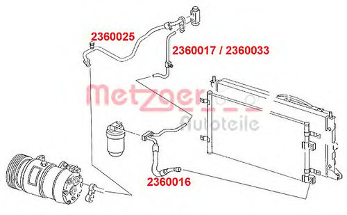 Conducta presiune variabila,aer conditionat VW SHARAN (7M8, 7M9, 7M6) (1995 - 2010) METZGER 2360033 ...