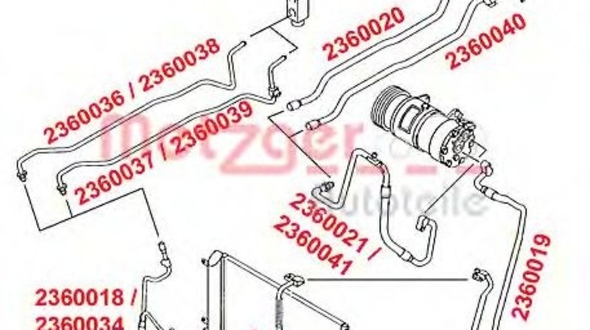 Conducta presiune variabila,aer conditionat VW SHARAN (7M8, 7M9, 7M6) (1995 - 2010) METZGER 2360037 piesa NOUA