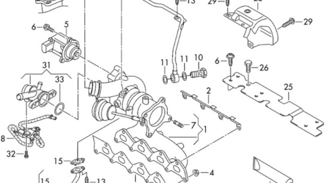 Conducta retur ulei turbo Volkswagen Golf 6 (5K1) Hatchback 2011 1.4 TSI OEM 03C145735F