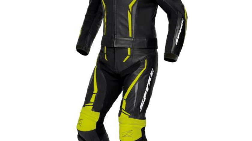 Costum Moto Spyke Assen Race 2.0 Negru / Alb / Galben Marimea 58 110261/10107/58