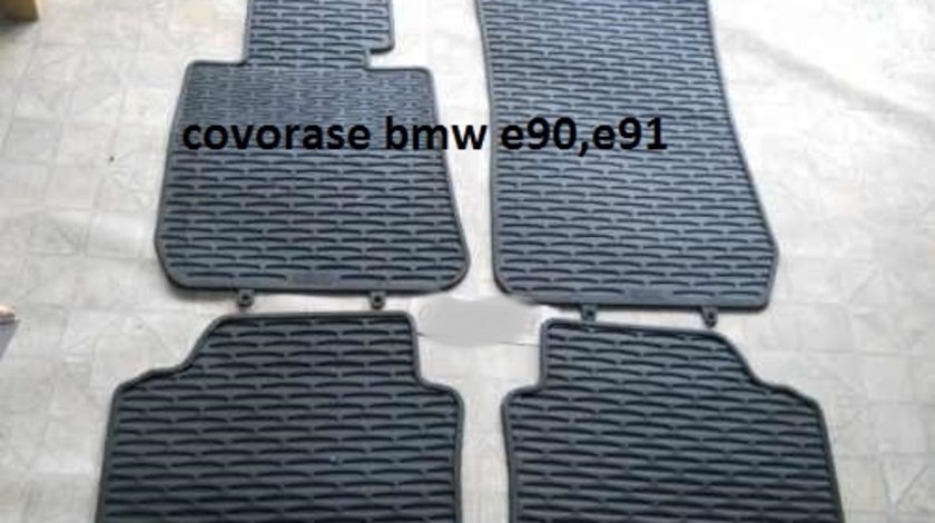 Covorase BMW seria 3 E90, E91,E92 din cauciuc negru