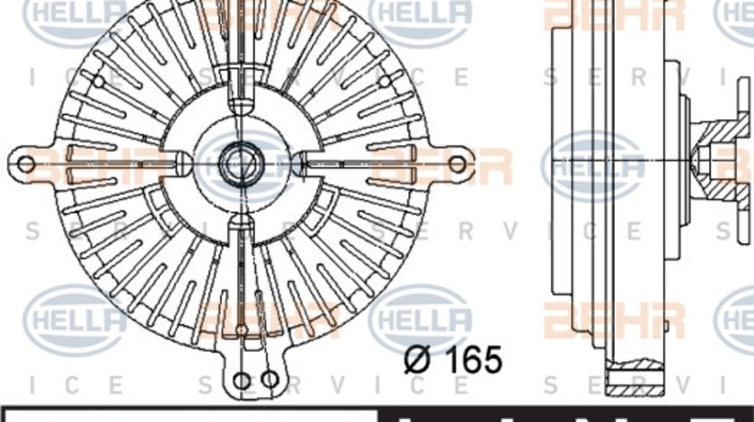 Cupla, ventilator radiator (8MV376732171 HELLA) MERCEDES-BENZ