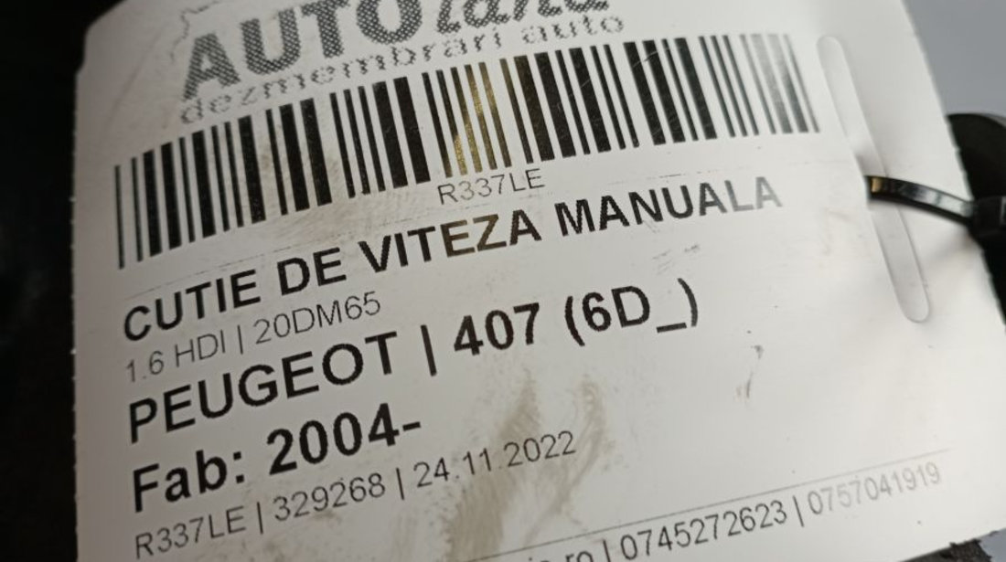 Cutie de Viteza Manuala 20dm65 1.6 HDI Peugeot 407 6D 2004