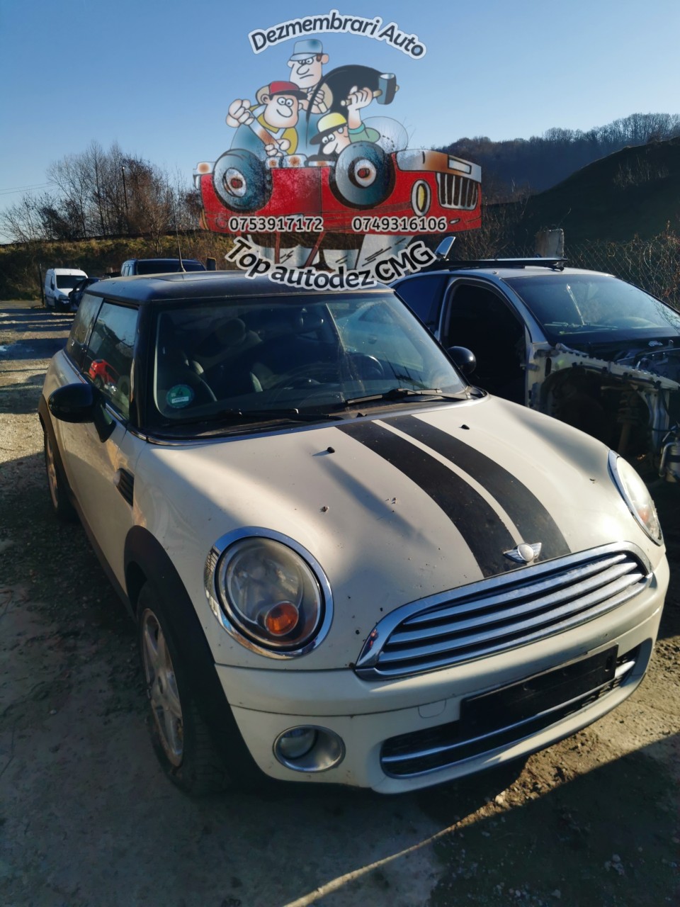 Dezmembrez Mini Cooper R56 2008 1.6 D diesel 9HZ culoare alb Pepper White piese