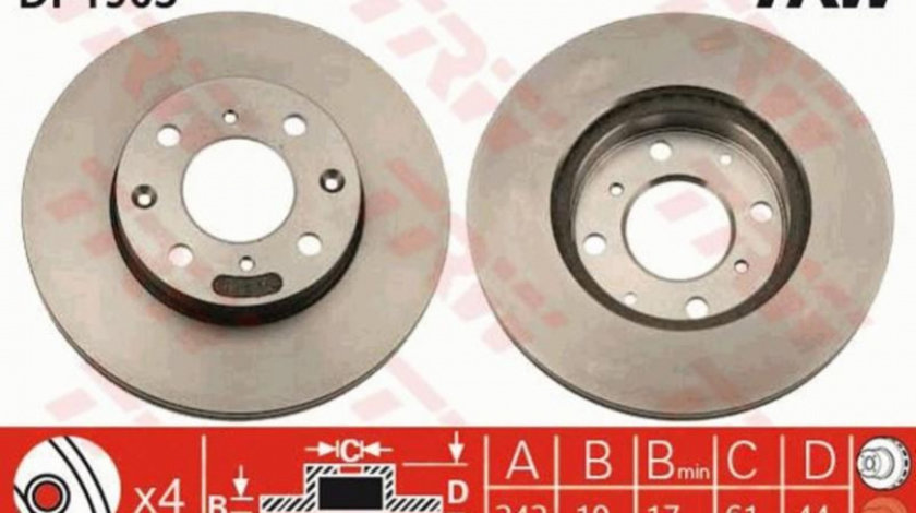 Disc de frana Acura Integra (1985-1990) #2 09502310