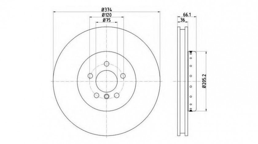 Disc de frana BMW 5 (F10, F18) 2009-2016 #2 1421591