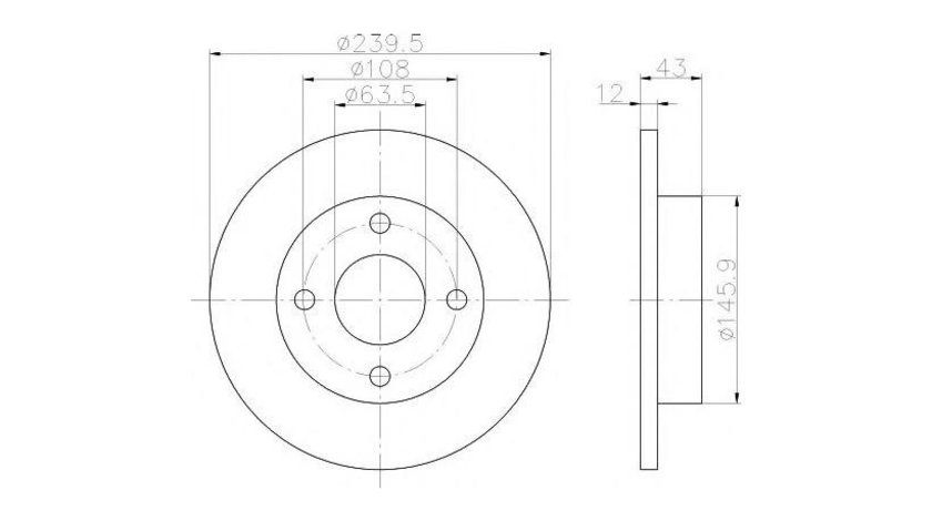 Disc de frana Ford COURIER caroserie (J5_, J3_) 1996-2016 #2 08690310