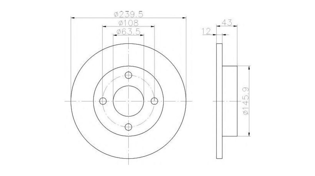 Disc de frana Ford COURIER caroserie (JV_) 1998-2016 #2 08690310