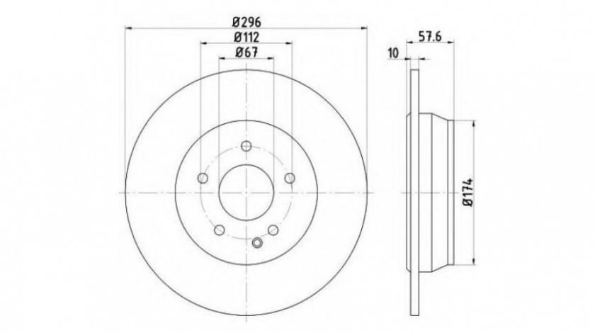 Disc de frana Mercedes VITO / MIXTO caroserie (W639) 2003-2016 #2 01667300A