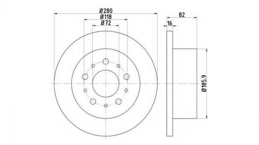 Disc de frana Peugeot BOXER platou / sasiu 2006-2016 #2 08809450