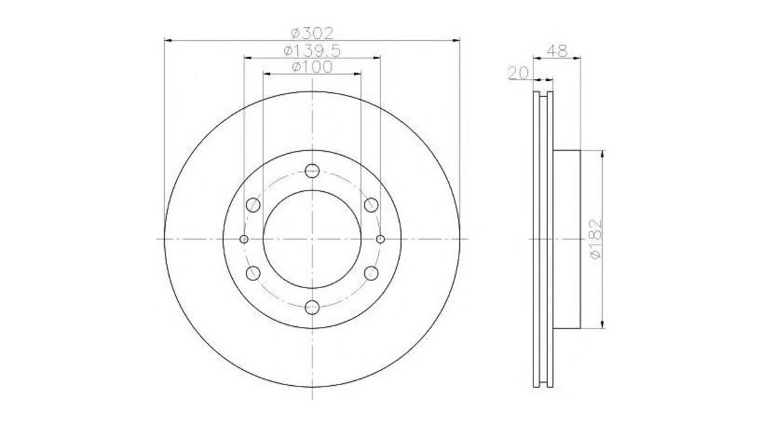 Disc de frana Toyota HILUX autoturism de teren, inchis (ZN13_, LN9_, RN1_, YN8_, 1988-1997 #2 09567910