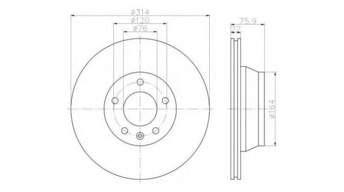 Disc de frana Volkswagen VW TRANSPORTER Mk V platou / sasiu (7JD, 7JE, 7JL, 7JY, 7JZ, 7F 2003-2016 #3 0986479094