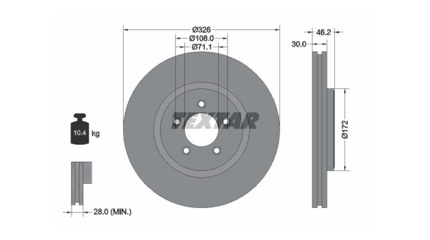 Disc de franare Jaguar XF SPORTBRAKE (CC9) 2012-2016 #2 0986479698