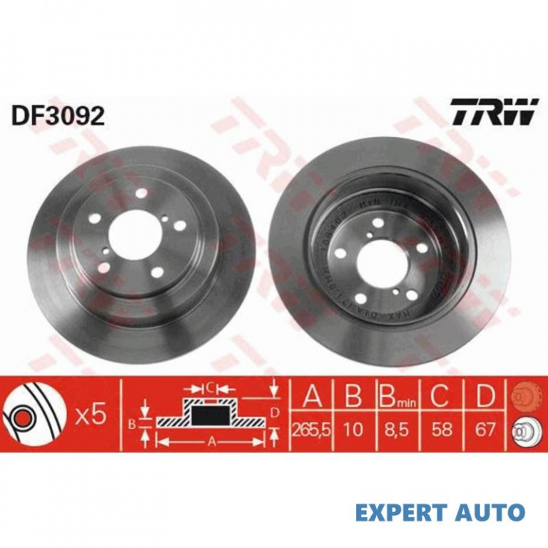 Disc de franare Subaru FORESTER (SF) 1997-2002 #2 08689710