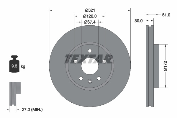 Disc frana (92187003 TEXTAR)