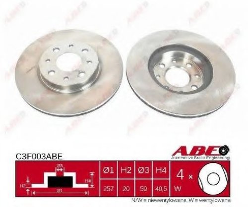 Disc frana ALFA ROMEO 146 (930) (1994 - 2001) ABE C3F003ABE piesa NOUA