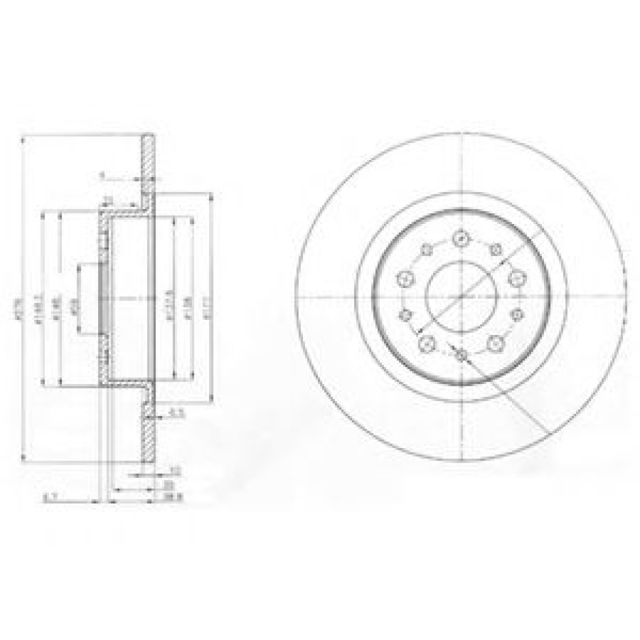 Disc frana ALFA ROMEO 156 Sportwagon (932) (2000 - 2006) DELPHI BG3857 piesa NOUA