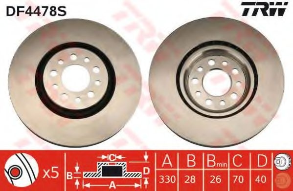 Disc frana ALFA ROMEO GIULIETTA (940) (2010 - 2016) TRW DF4478S piesa NOUA