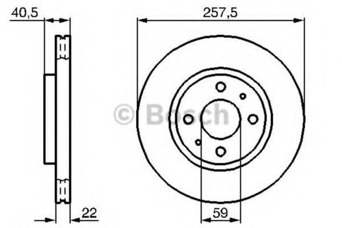 Disc frana ALFA ROMEO MITO (955) (2008 - 2016) BOSCH 0 986 479 B43 piesa NOUA