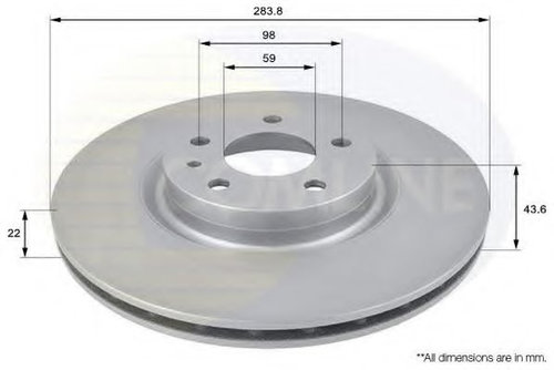 Disc frana ALFA ROMEO SPIDER (916_, 916S_) (1994 - 2005) COMLINE ADC1805V piesa NOUA