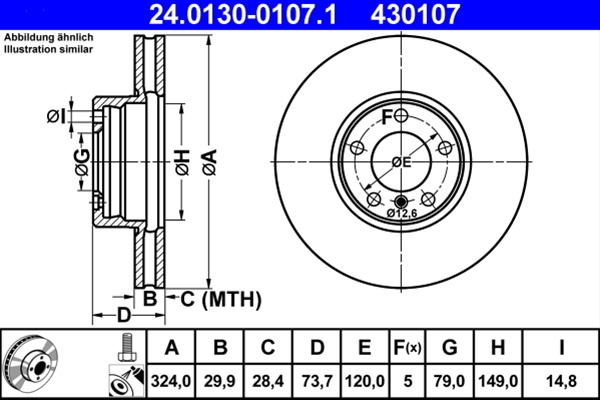 Disc Frana Ate Bmw 24.0130-0107.1