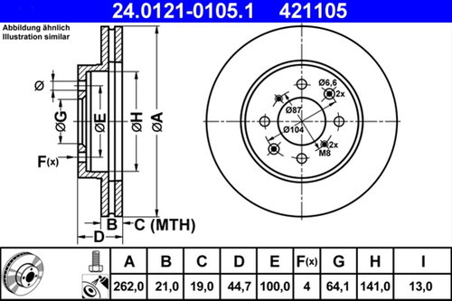 Disc Frana Ate Honda 24.0121-0105.1