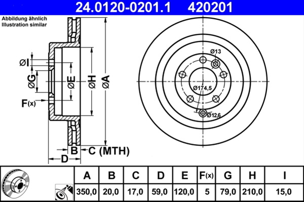 Disc Frana Ate Land Rover 24.0120-0201.1