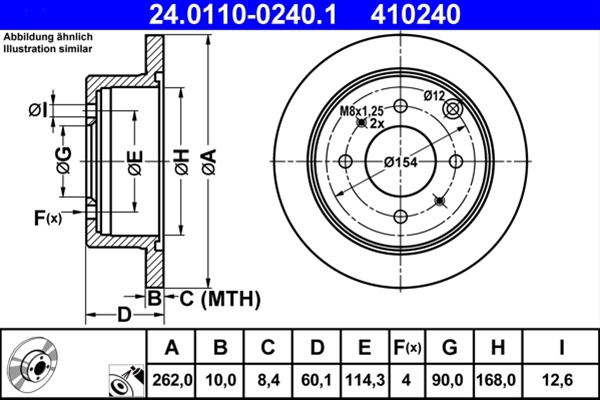 Disc Frana Ate Mitsubishi 24.0110-0240.1