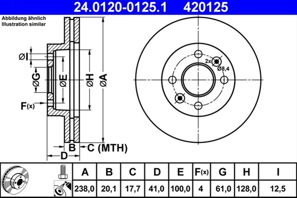 Disc Frana Ate Nissan 24.0120-0125.1