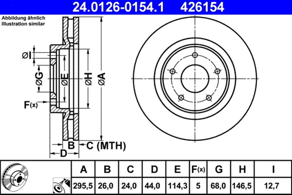 Disc Frana Ate Nissan 24.0126-0154.1