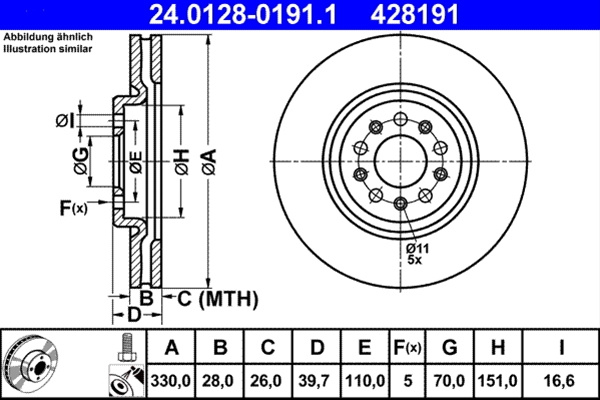 Disc Frana Ate Plymouth 24.0128-0191.1