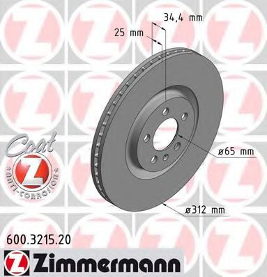 Disc frana AUDI A1 Sportback (8XA, 8XF, 8XK) (2011 - 2016) ZIMMERMANN 600.3215.20 piesa NOUA