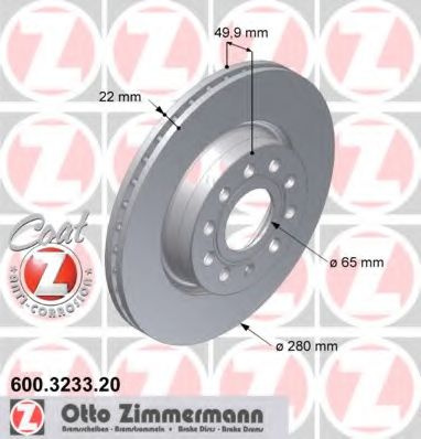 Disc frana AUDI A3 Cabriolet (8P7) (2008 - 2013) ZIMMERMANN 600.3233.20 piesa NOUA