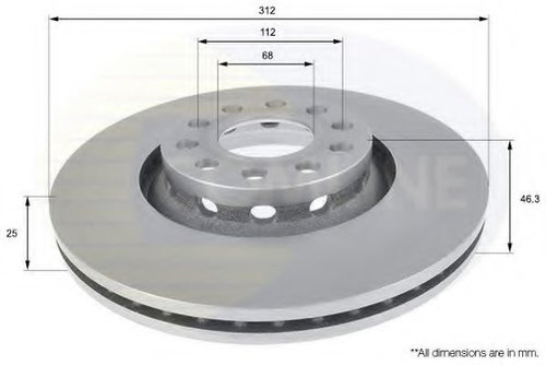 Disc frana AUDI A4 (8E2, B6) (2000 - 2004) COMLINE ADC1431V piesa NOUA