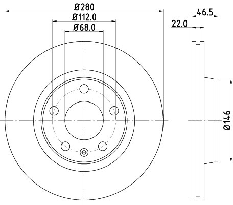 Disc frana AUDI A4 (8E2, B6) (2000 - 2004) KRIEGER 0950004277 piesa NOUA