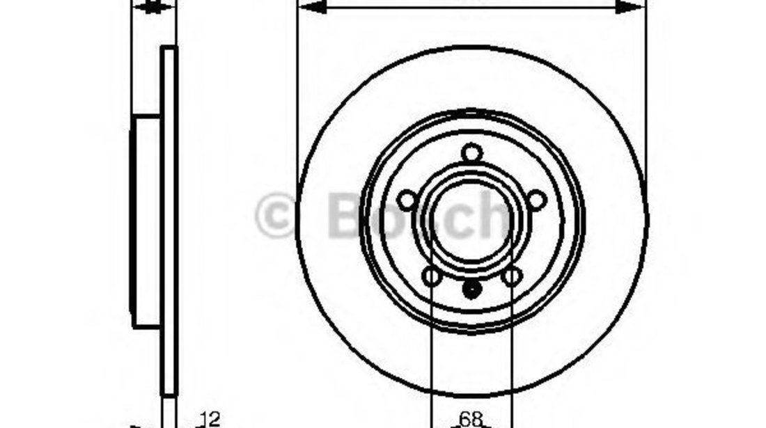 Disc frana AUDI A4 (8EC, B7) (2004 - 2008) BOSCH 0 986 479 252 piesa NOUA