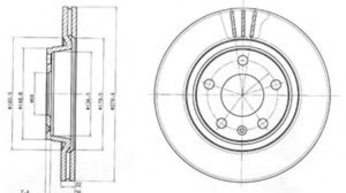 Disc frana AUDI A4 (8EC, B7) (2004 - 2008) DELPHI BG3198 piesa NOUA