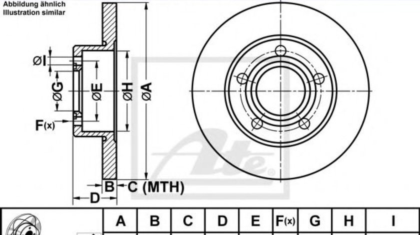 Disc frana AUDI A4 Avant (8D5, B5) (1994 - 2001) ATE 24.0310-0224.1 piesa NOUA